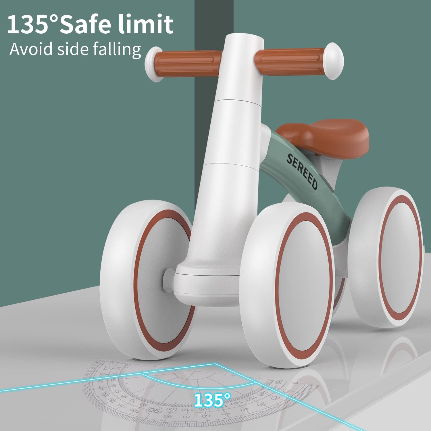 SEREED Baby Balance Bike for 1 Year Old Boys Girls 12-24 Month Toddler Balance Bike, 4 Wheels Toddler First Bike, First Birthday Gifts image 6