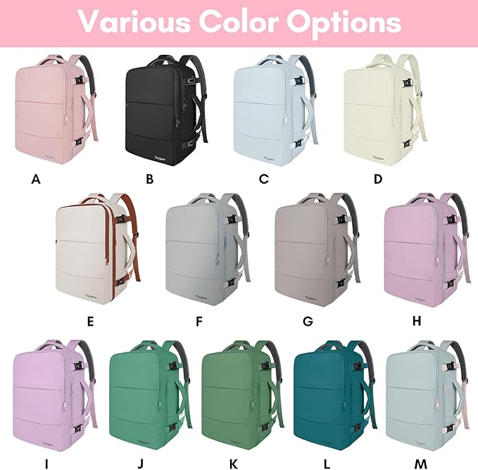 Taygeer Travel Backpack for Women, Carry On Backpack with USB Charging Port & Shoe Pouch, TSA 15.6inch Laptop Mochila Flight Approved, Nurse Bag Casual Daypack for Weekender Business Hiking, Pink image 2