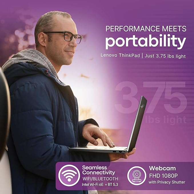 Lenovo ThinkPad E16 Gen 2 Business Laptop Computer, AMD 8-Core Ryzen 7 7735HS (Beat i7-1355U), 32GB DDR5 RAM, 1TB PCIe SSD, 16" FHD+, WiFi 6E, Backlit KB, Fingerprint Reader, Windows 11 Pro, vent-hear image 6