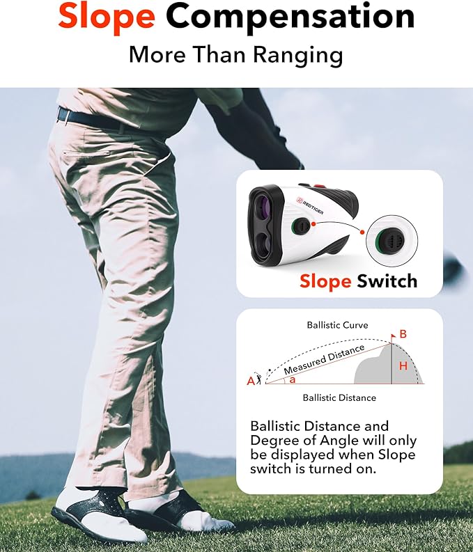 REDTIGER Golf Rangefinder with Slope, 1200 Yards Laser Range Finder Golfing, 7X Magnification, Flag Pole Locking Vibration, Rechargeable Range Finders with Magnet Stripe, GolfVue Series 1 image 4