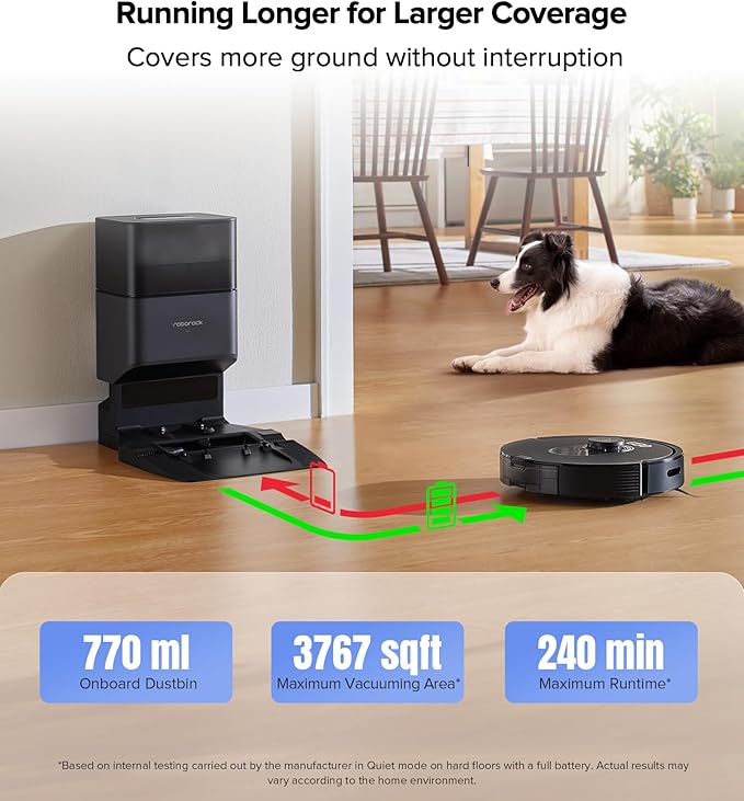 roborock Q5 Max+ Robot Vacuum with Self-Empty Dock, Upgraded from Q5+, 5500 Pa Suction, DuoRoller Brush, Hands-Free Cleaning for up to 7 Weeks, PreciSense LiDAR Navigation, App & Voice Control image 5