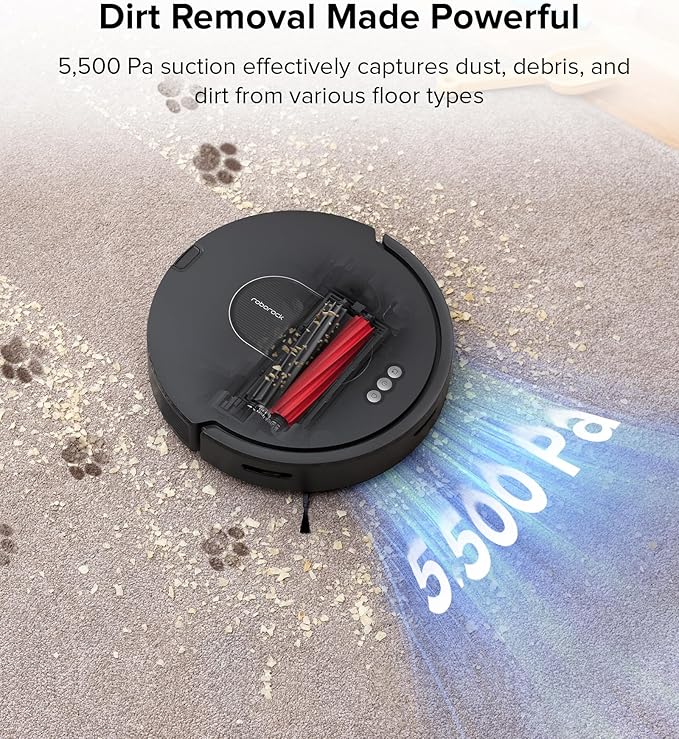 roborock Q5 Max+ Robot Vacuum with Self-Empty Dock, Upgraded from Q5+, 5500 Pa Suction, DuoRoller Brush, Hands-Free Cleaning for up to 7 Weeks, PreciSense LiDAR Navigation, App & Voice Control image 6