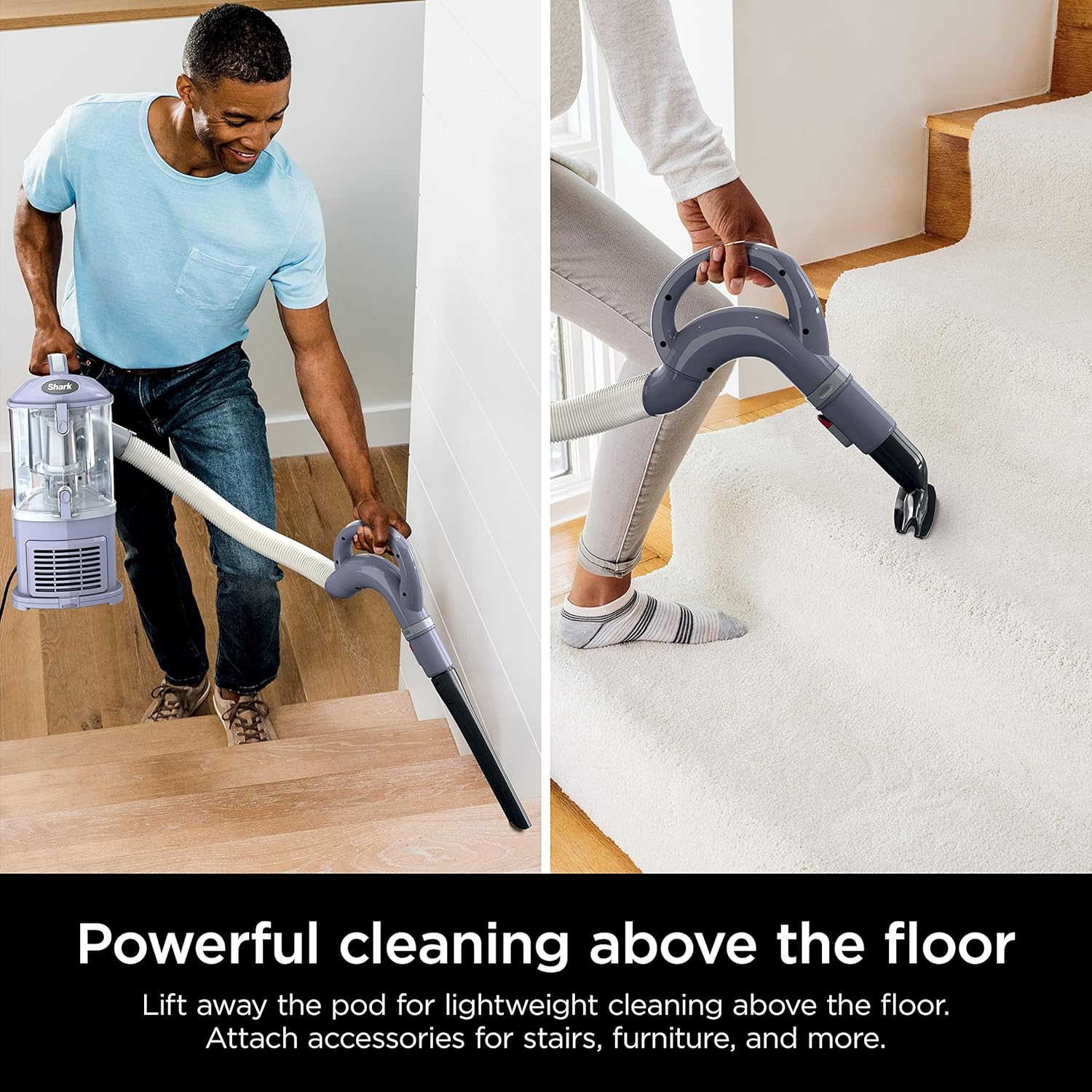 Shark NV352 Navigator Lift Away Upright Vacuum, Hepa Filter, Anti-Allergen Technology, Swivel Steering, Ideal for Carpet, Stairs, & Bare Floors, with Wide Upholstery & Crevice Tools, Lavender image 5