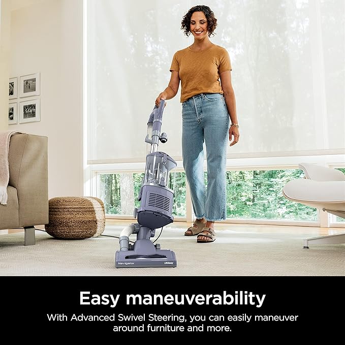 Shark NV352 Navigator Lift Away Upright Vacuum, Hepa Filter, Anti-Allergen Technology, Swivel Steering, Ideal for Carpet, Stairs, & Bare Floors, with Wide Upholstery & Crevice Tools, Lavender image 6