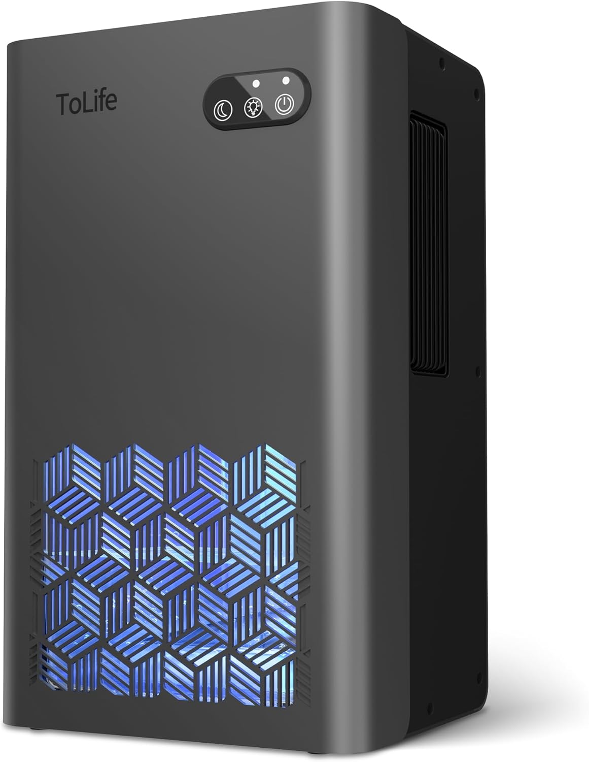ToLife Dehumidifiers for Home 95 OZ Water Tank, 1000 sq.ft Dehumidifier for Basement Bedroom Bathroom with Auto Shut Off 7 Colors LED Light,Grey image 1
