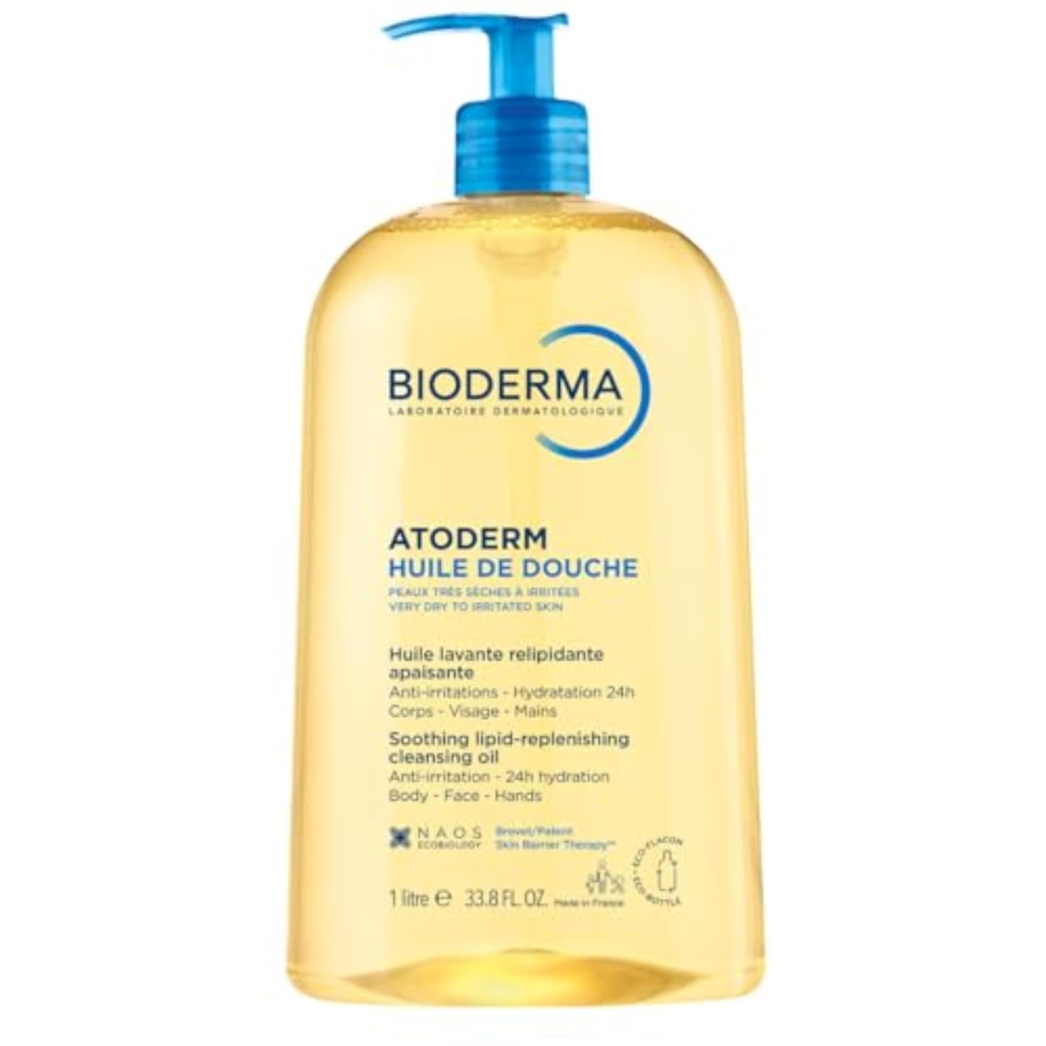 Bioderma Atoderm Shower Oil, Cleansing Oil For Face & Body, Nourishing Cleansing Oil For Dry to Atopic Sensitive Skin For Softer & Smooth Skin For Your Whole Family image 1