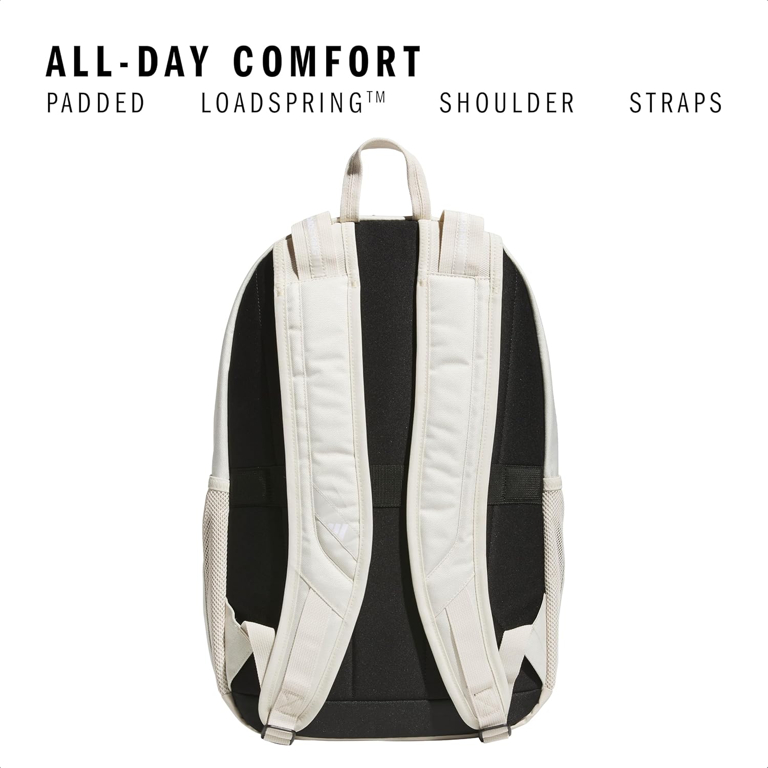 adidas Prime Backpack for Work, Travel Bag for Women and Men with Padded Compartment for Laptop, Alumina Beige/White, One Size image 4