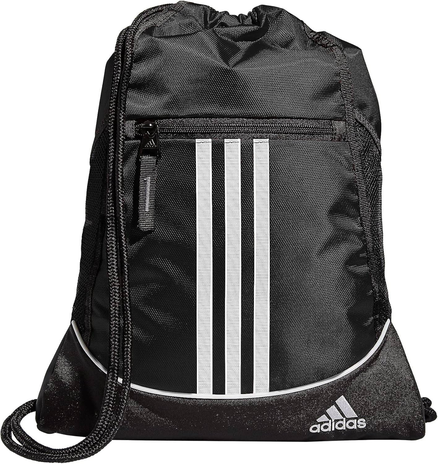 adidas Alliance Sackpack, Drawstring Backpack, Lightweight Small Gym Bag for Women and Men, Black, One Size image 1