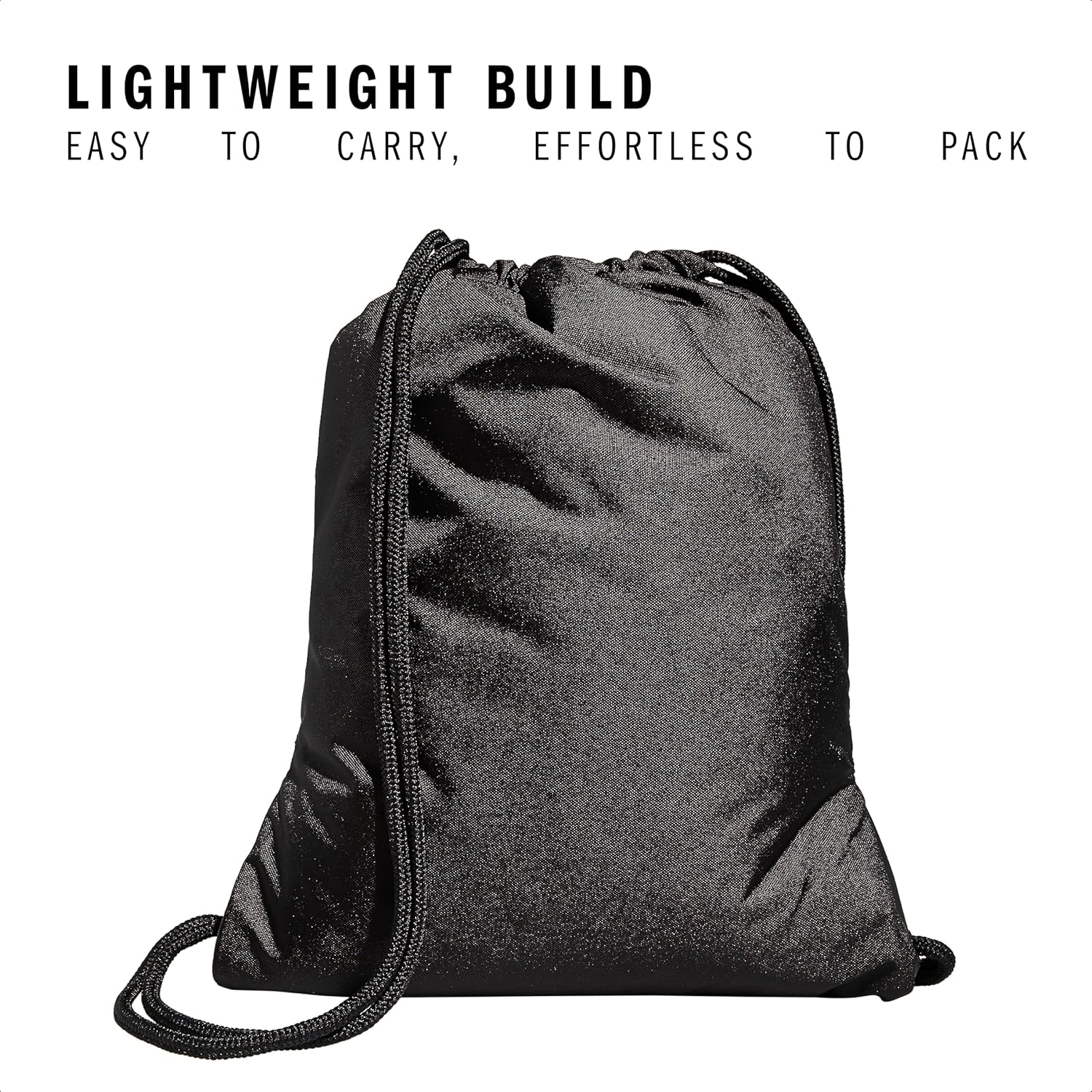 adidas Alliance Sackpack, Drawstring Backpack, Lightweight Small Gym Bag for Women and Men, Black, One Size image 4