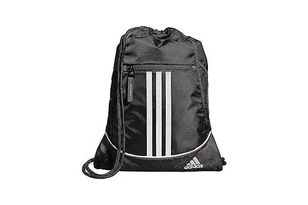 adidas Alliance Sackpack, Drawstring Backpack, Lightweight Small Gym Bag for Women and Men, Black, One Size image 8