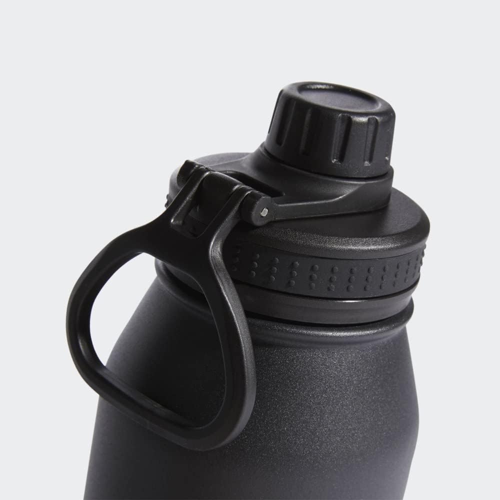 adidas 1 Liter (32 oz) Metal Water Bottle, Hot/Cold Double-Walled Insulated 18/8 Stainless Steel, Black/Silver Metallic, 32 Ounces image 5