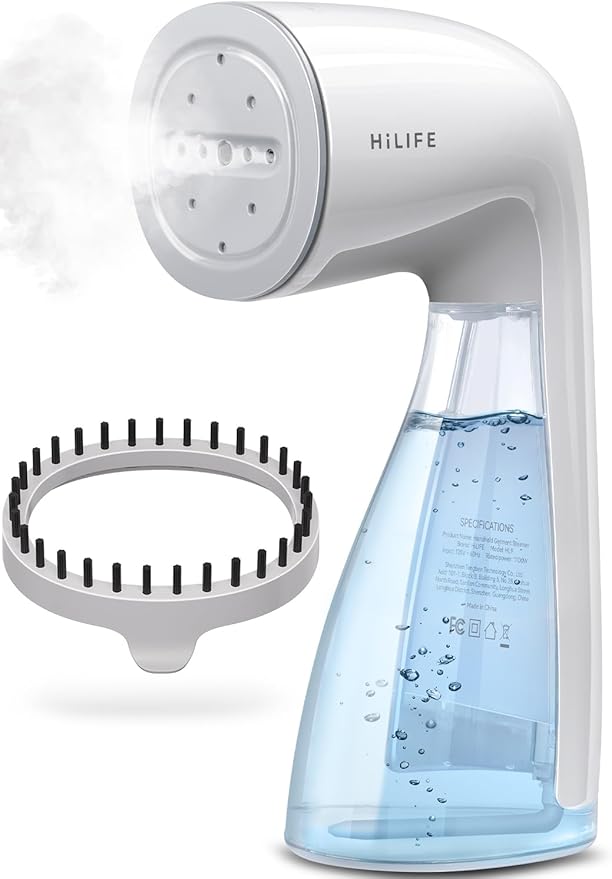 HiLIFE Steamer for Clothes, Handheld Clothes Steamer with Large 300ml Tank, 1100W Strong Power, 30S Fast Heat-up, Garment Fabric Wrinkle Remover, Portable & Compact Travel Size ONLY FOR 120V (White) image 1