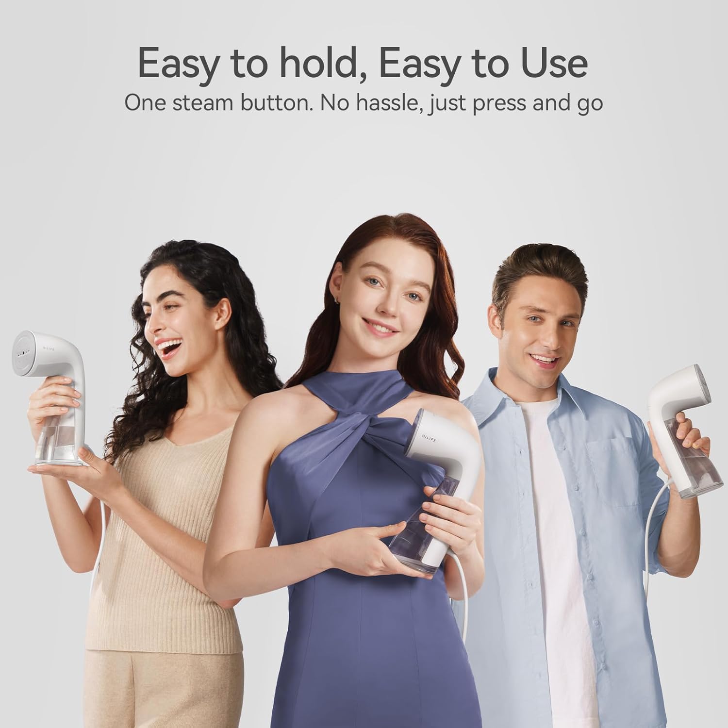 HiLIFE Steamer for Clothes, Handheld Clothes Steamer with Large 300ml Tank, 1100W Strong Power, 30S Fast Heat-up, Garment Fabric Wrinkle Remover, Portable & Compact Travel Size ONLY FOR 120V (White) image 7