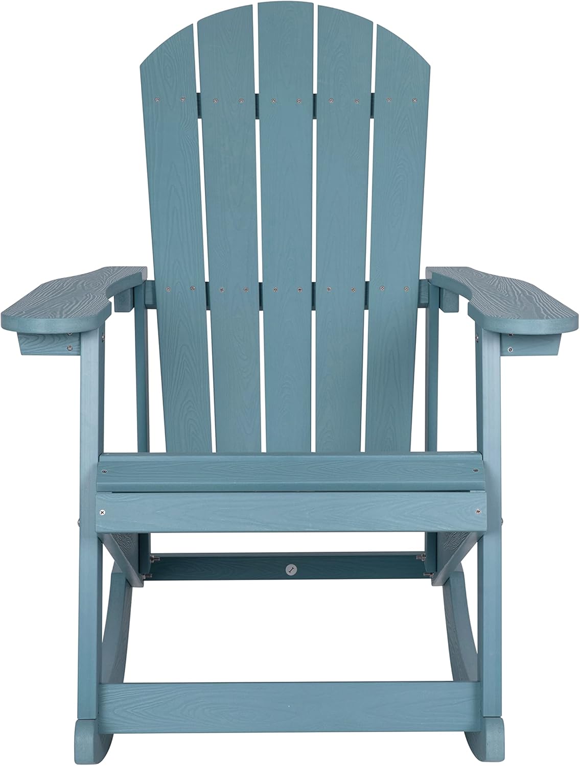 Flash Furniture Savannah Poly Resin Wood Adirondack Rocking Chair - All Weather Sea Foam Polystyrene - Stainless Steel Hardware - Set of 2 image 8