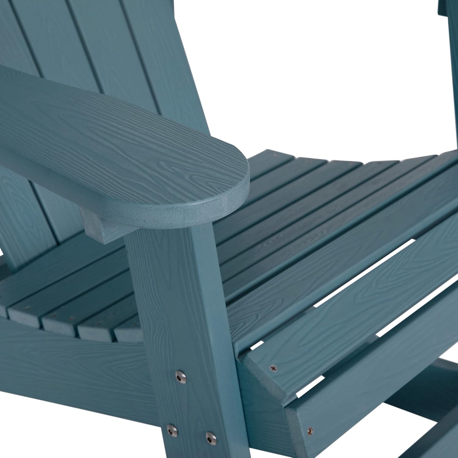 Flash Furniture Savannah Poly Resin Wood Adirondack Rocking Chair - All Weather Sea Foam Polystyrene - Stainless Steel Hardware - Set of 2 image 9