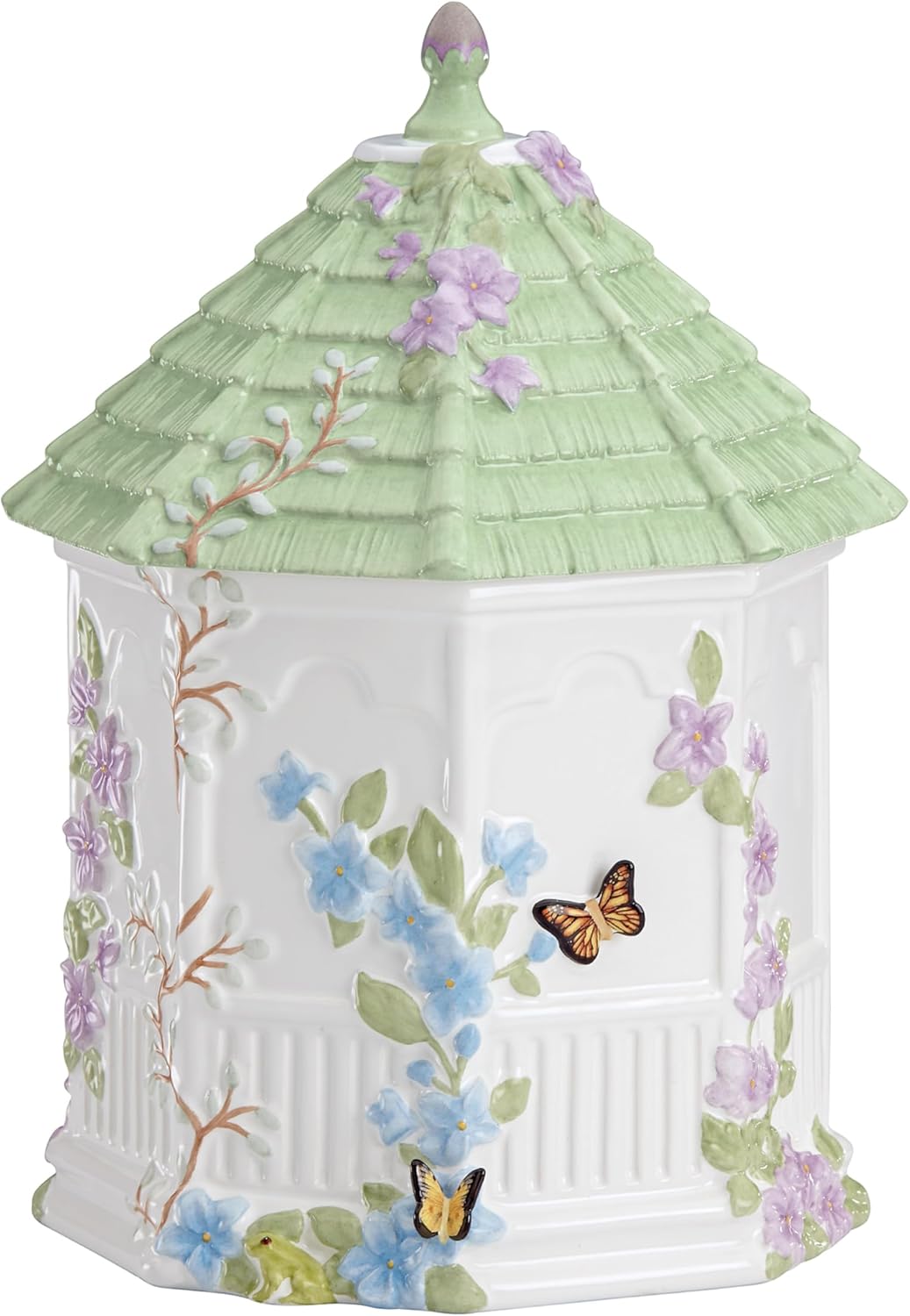 Lenox Butterfly Meadow Figural Gazebo Cookie Jar, 10-Inch, White image 1