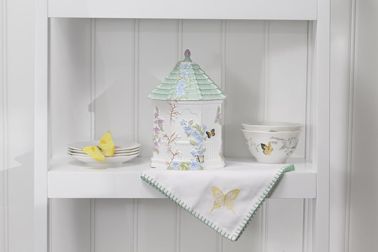 Lenox Butterfly Meadow Figural Gazebo Cookie Jar, 10-Inch, White image 5
