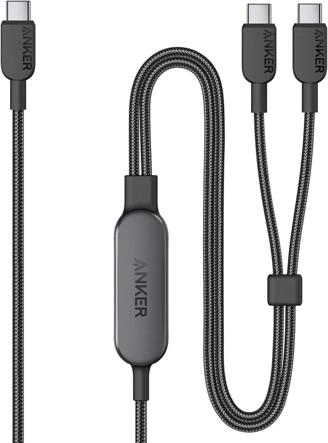 Anker Cable,4FT 2-in-1 USB C to USB C Cable 140W Max,Fast Charging for iPhone 16/16 Pro Max/15 Series,MacBook Air/Pro,and More(Braided,Black) image 1