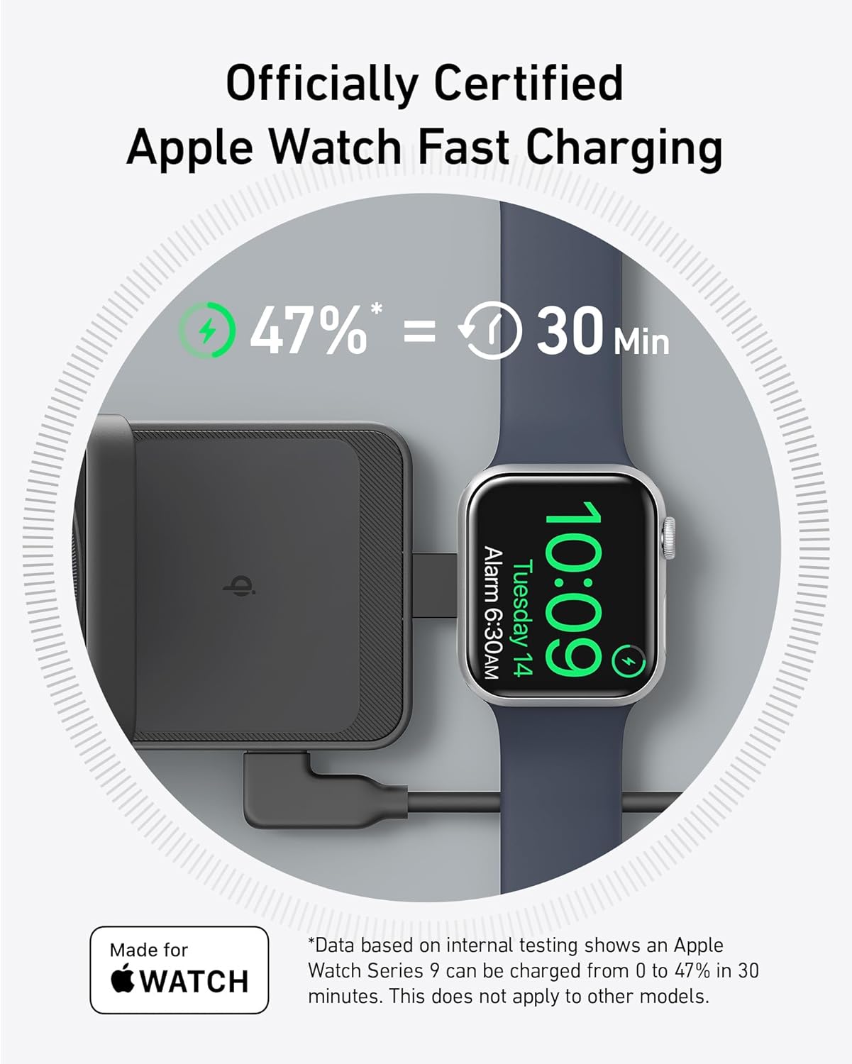 Anker MagGo 3 in 1 iPhone 16 Charging Station, MagSafe-Compatible Wireless Charger Stand, Qi2 Certified 15W Foldable Charger for iPhone 15, AirPods, Apple Watch 9 (Not a Power Bank, Adapter Included) image 4
