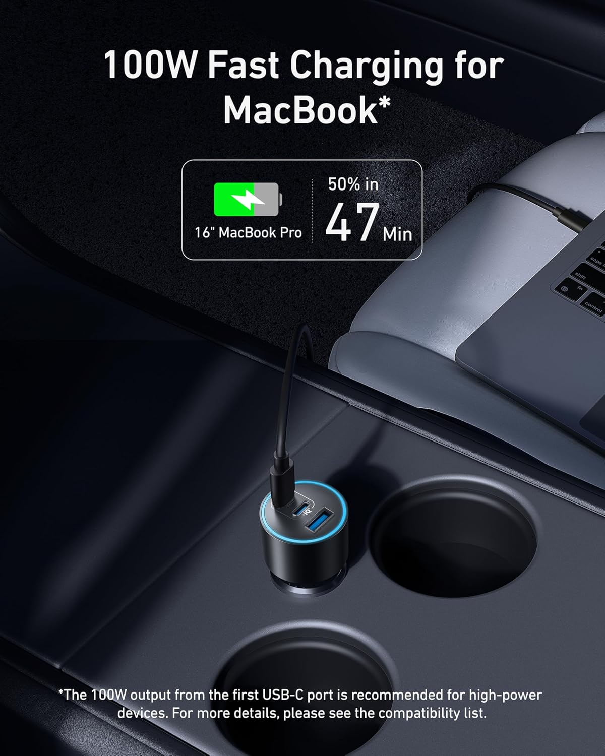 Anker iPhone 16 USB-C Car Charger, 167.5W Max 3-Port Ultra-Compact Type-C Fast Car Charger for MacBook Pro/Air, iPhone 15/14/13 Series, Samsung S24/S23, iPad Pro, AirPods and More image 3