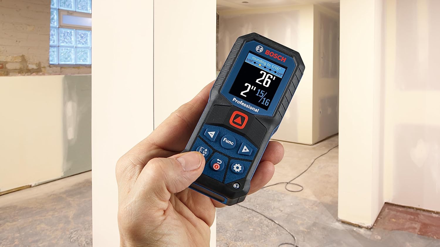 BOSCH GLM165-22 165 Ft Blaze Laser Distance Measure, Includes 2 AA Batteries, Belt Clip, & Pouch image 12