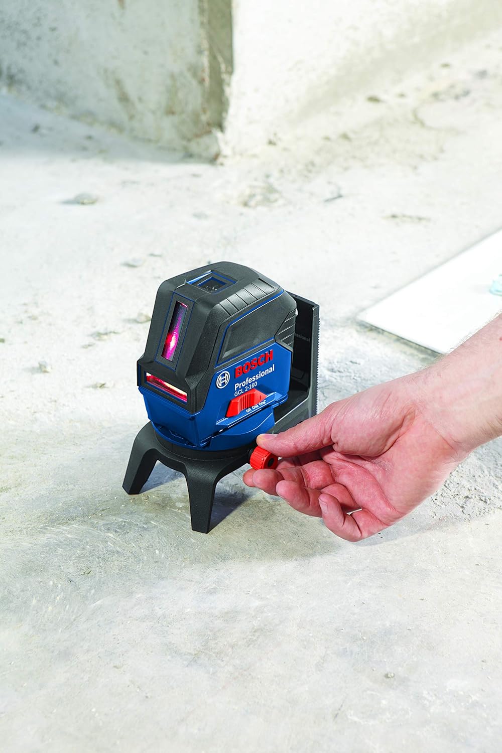 BOSCH GCL 2-160 65 Ft Self-Leveling Cross-Line Laser with Plumb Points, Includes Magnetic Rotating Mount, Ceiling Grid Clip, Laser Target Plate, 3 AA Batteries, & Hard Carrying Case image 11