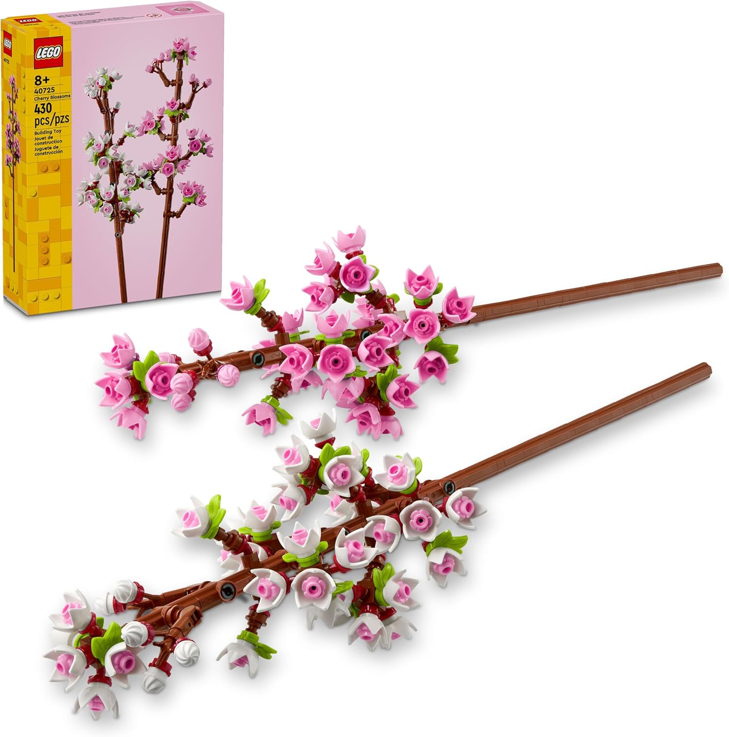 LEGO Cherry Blossom Building Toy for Kids, Girls & Boys, Ages 8+ - Artificial Cherry Blossom Decor for Home & Display - Creative Gift Idea for Plant & Flower Lovers - 40725 image 1
