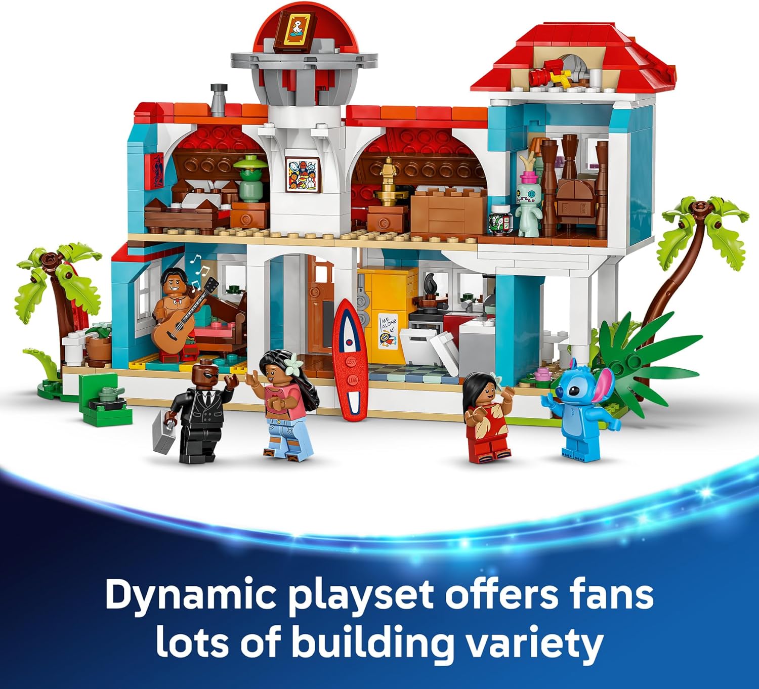 LEGO Disney Lilo and Stitch Beach House Toy - Building Playset for Kids, Girls and Boys, Ages 9+ - Includes 5 Minifigures - Disney Gift Idea for Fans of Lilo & Stitch Movie - 43268 image 3