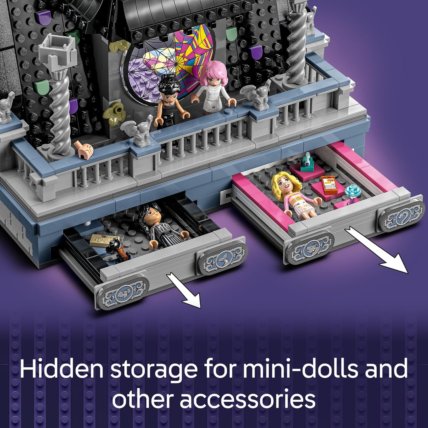 LEGO Wednesday & Enid's Dorm Room Playset - Building Toy for Pretend Play with 4 Minifigures - Wednesday Addams Doll for Kids, Girls & Boys, Ages 10+ - Gift Idea for Birthday - 76781 image 6