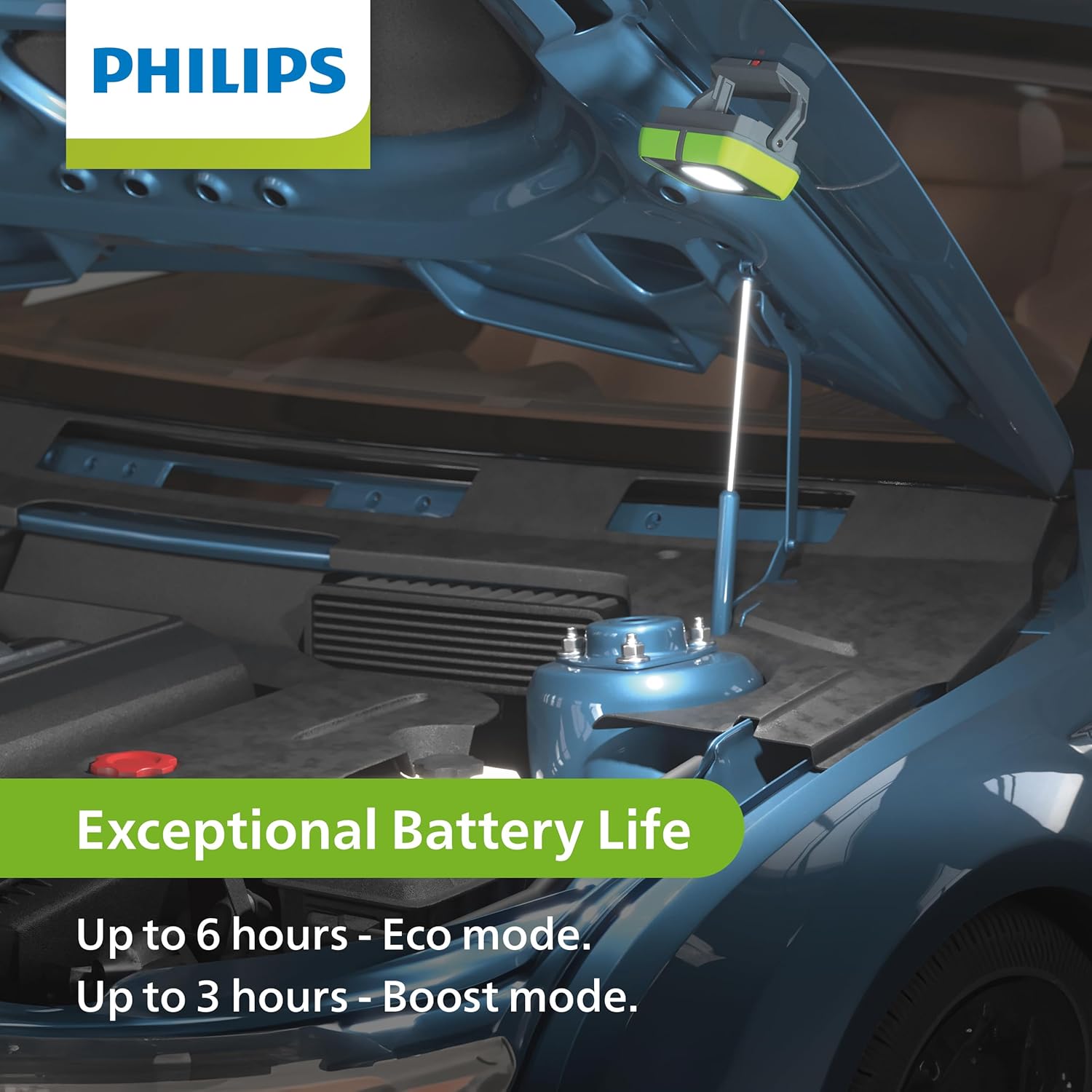 Philips Xperion 3000 Flood Rechargeable LED Work Light with Foldable Stand and Magnetic Handle. Powerbank Function with USB-C Charging Ports. Ideal for Mechanics, Construction, Camping, Outdoors. image 3