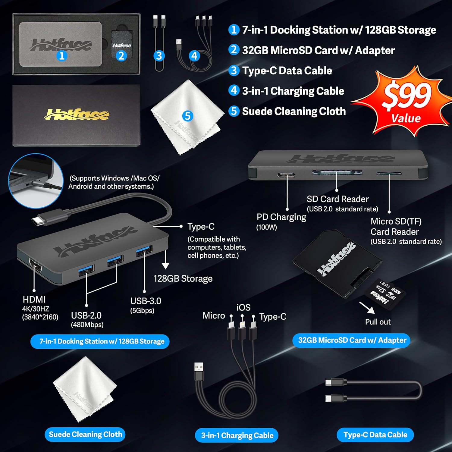 HP Stream 14" HD BrightView Laptop, Intel Celeron N4120, 16GB RAM, 288GB Storage (128GB eMMC + 160GB Docking Station Set), Intel UHD Graphics, 720p Webcam, Wi-Fi, 1 Year Office 365, Win 11 S, Silver image 2