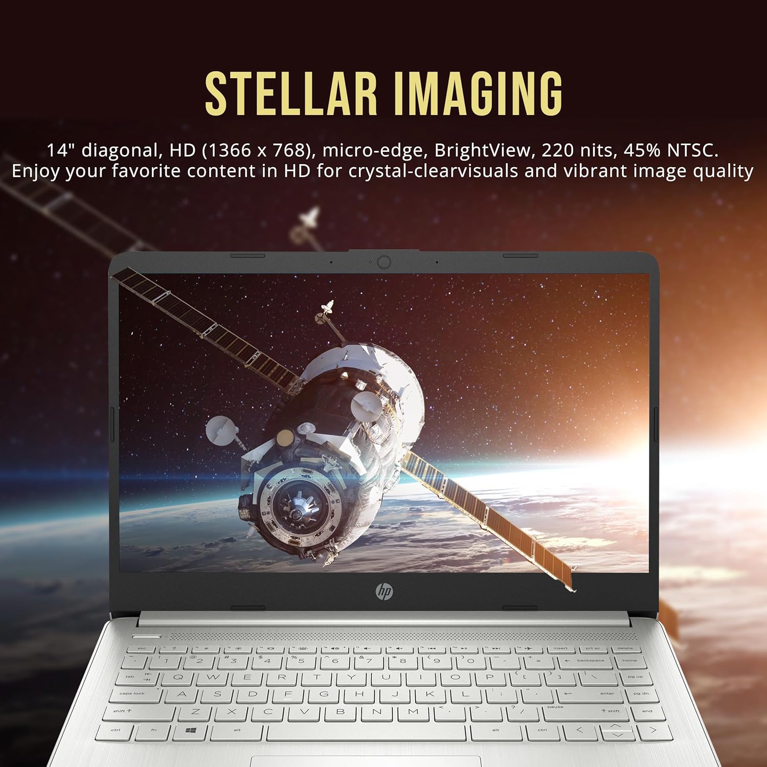 HP Stream 14" HD BrightView Laptop, Intel Celeron N4120, 16GB RAM, 288GB Storage (128GB eMMC + 160GB Docking Station Set), Intel UHD Graphics, 720p Webcam, Wi-Fi, 1 Year Office 365, Win 11 S, Silver image 4