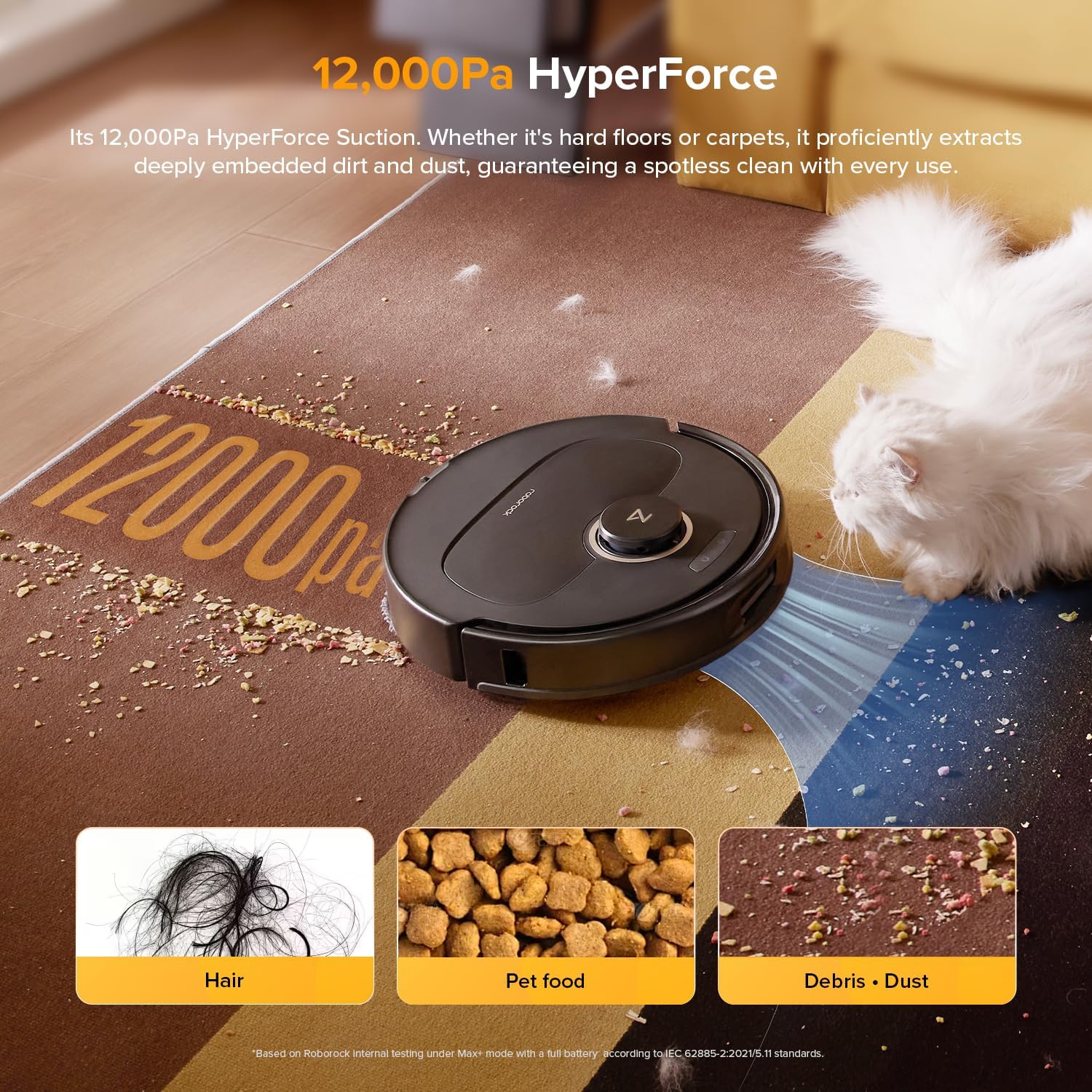 roborock Qrevo S5V Robot Vacuum and Mop, FlexiArm Edge Mopping, 12,000Pa Suction, Dual Zero-Tangle System, Smart Obstacle Avoidance, 10mm Mop Lifting, Auto Mop Washing&Drying, Self-Emptying&Refilling image 2