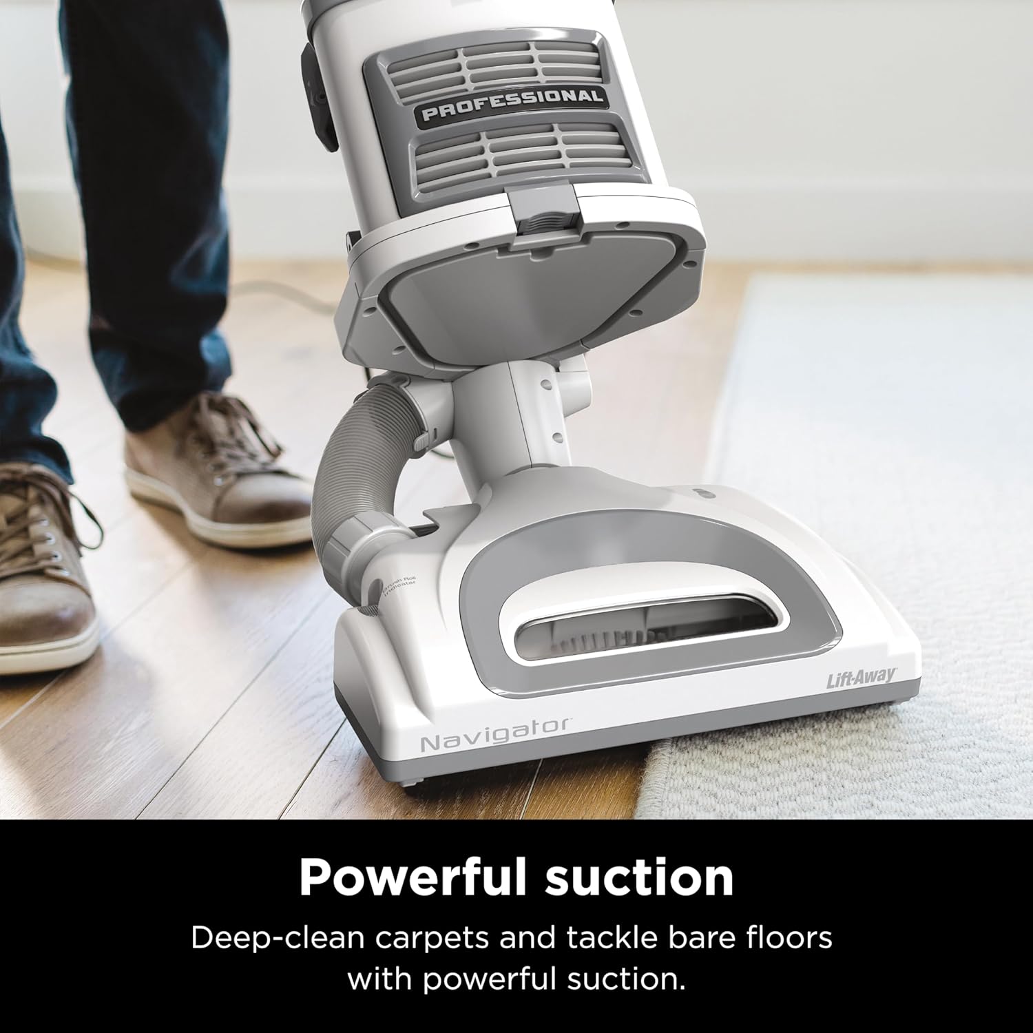Shark | Upright Vacuum Cleaner | Navigator Lift-Away | Swivel Steering | HEPA Filter | Vacuum for Pet Hair | Crevice Tool & Dusting Brush Included | For Carpets & Hard Floors | White/Silver | NV356E image 7