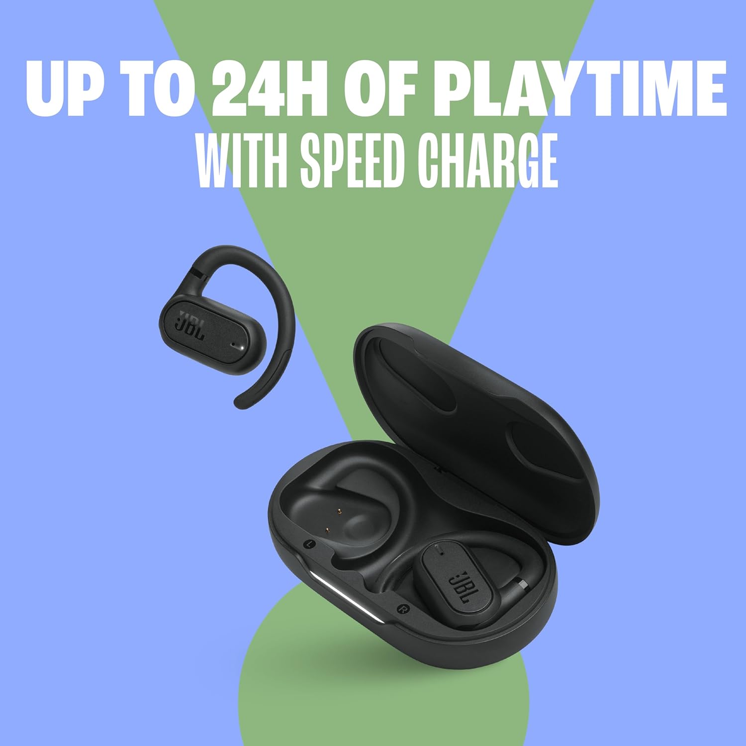 JBL SoundGear Sense - True Wireless Open-Ear Headphones, OpenSound Technology, Splash and dust Resistant, 4 mics for Crisp, Clear Calls, Up to 24 Hours of Battery Life, Plus Speed Charge (Black) image 5
