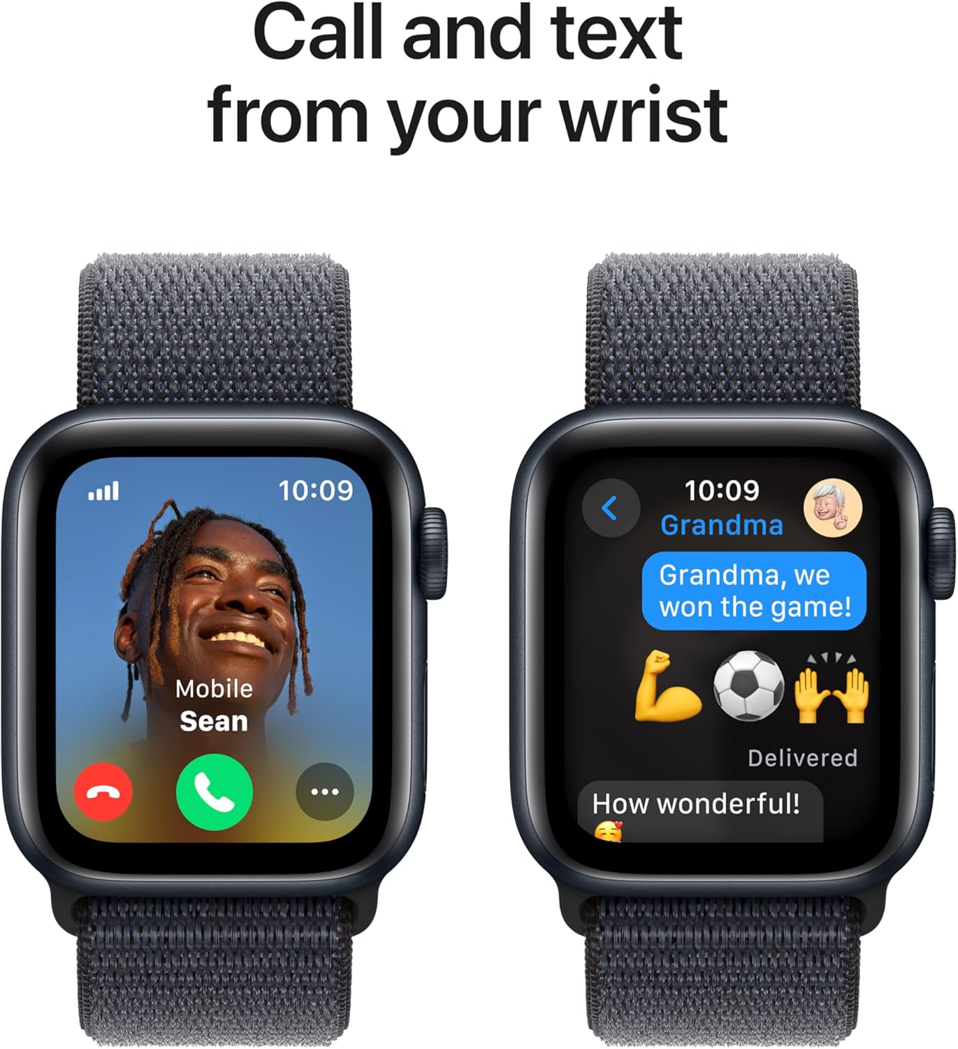 Apple Watch SE (2nd Gen) [GPS 40mm] Smartwatch with Midnight Aluminum Case with Ink Sport Loop One Size. Fitness and Sleep Trackers, Crash Detection, Heart Rate Monitor, Carbon Neutral image 4
