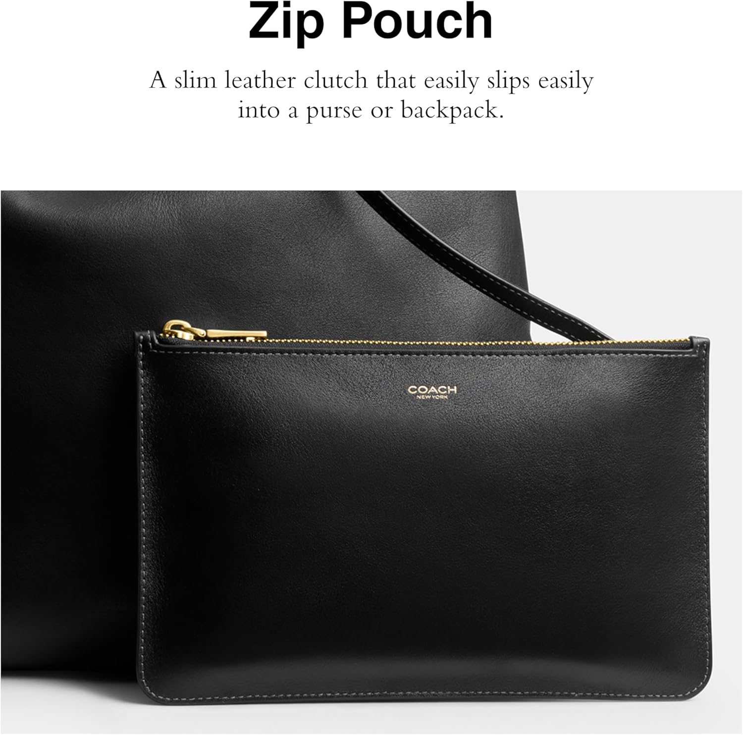 Coach Zip Pouch, B4/Black image 2