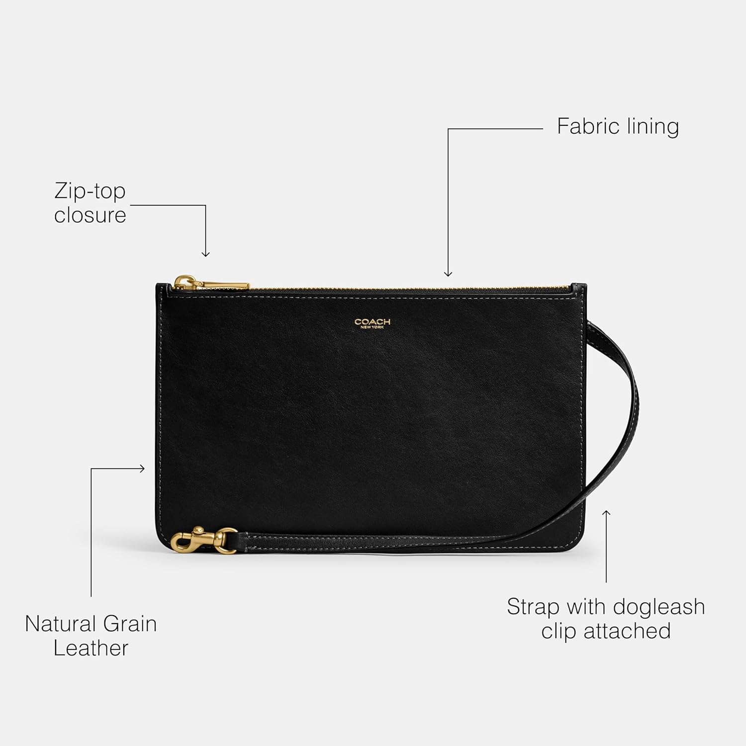 Coach Zip Pouch, B4/Black image 3
