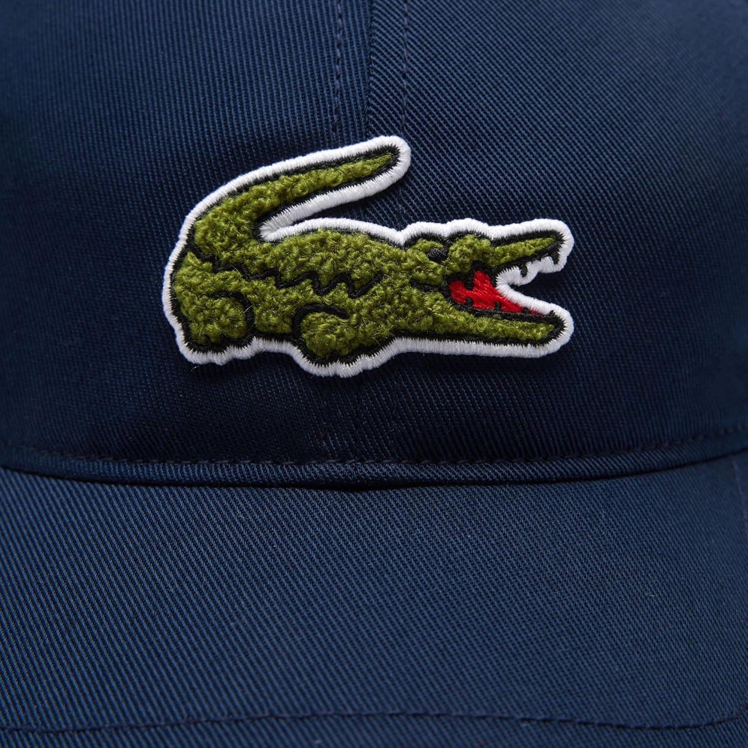 Lacoste Unisex Front Medium Croc Cotton Twill Cap, One Size, Navy image 4