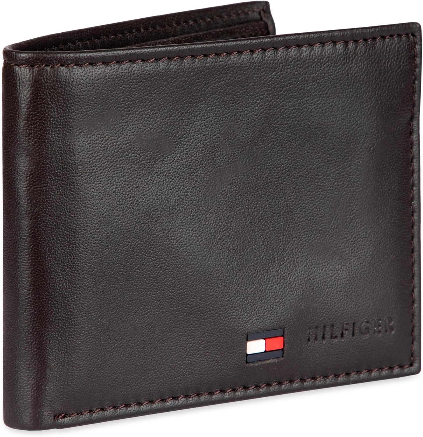 Tommy Hilfiger Men's Leather Wallet - Thin Sleek Casual Bifold with 6 Credit Card Pockets and Removable ID Window, British Tan image 2