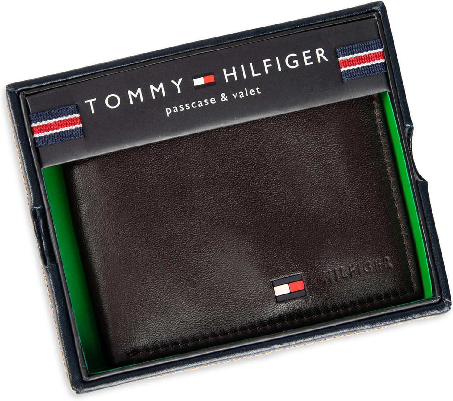 Tommy Hilfiger Men's Leather Wallet - Thin Sleek Casual Bifold with 6 Credit Card Pockets and Removable ID Window, British Tan image 7