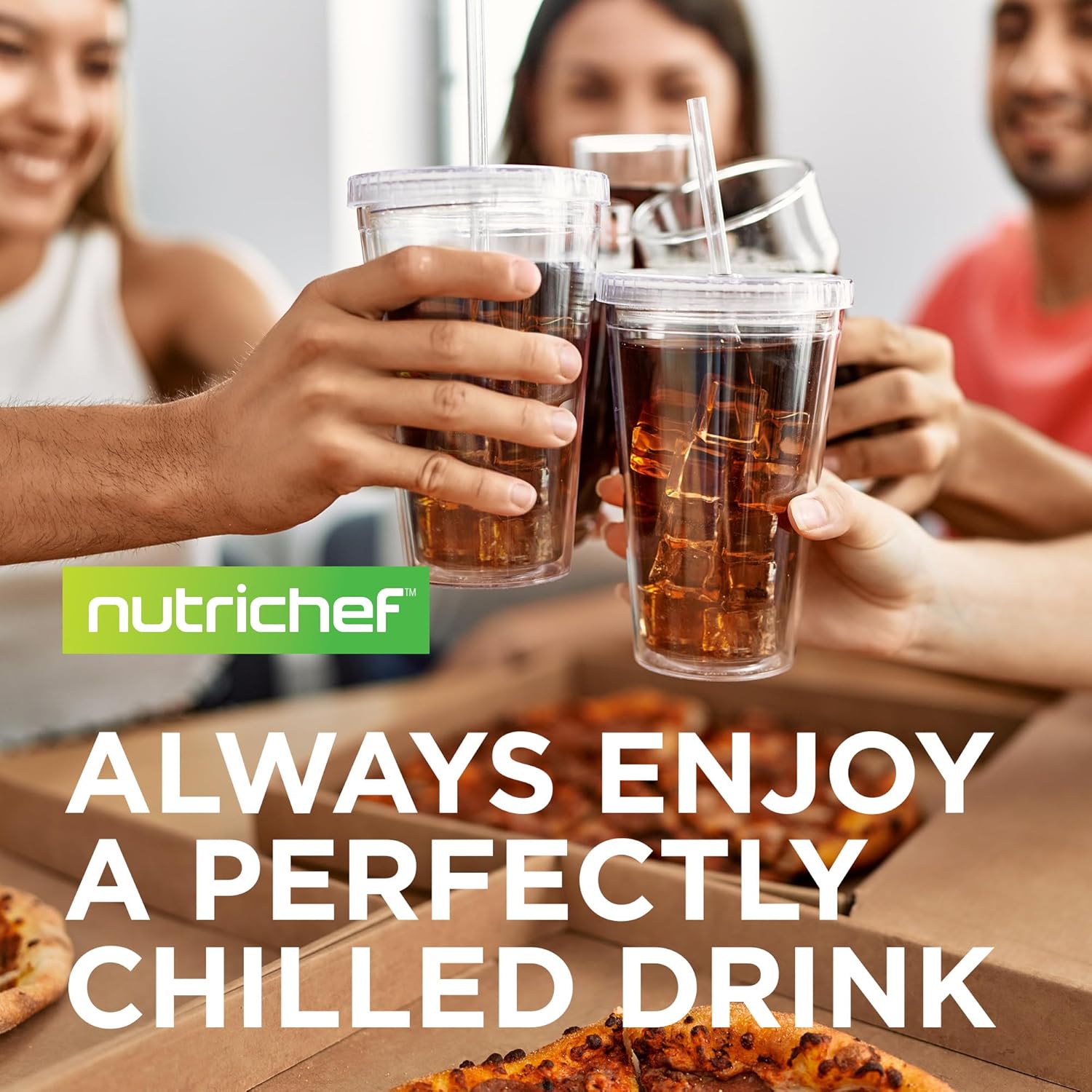 NutriChef Countertop Nugget Ice Maker Machine - Electric Nugget Ice Maker Countertop with Ice Scoop and Basket, Includes Rear-Mounted Hose Drainage, Compact, Convenient, and Incredibly Fast - NCICNUG image 6