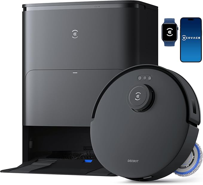 ECOVACS DEEBOT T30S Robot Vacuum and Mop, 11000Pa, ZeroTangle Technology, TruEdge Adaptive Edge Mopping, Hot Water Mop Washing, Self-Emptying, Self Refilling, Auto-Mop Lifting, Obstacle Avoidance image 1