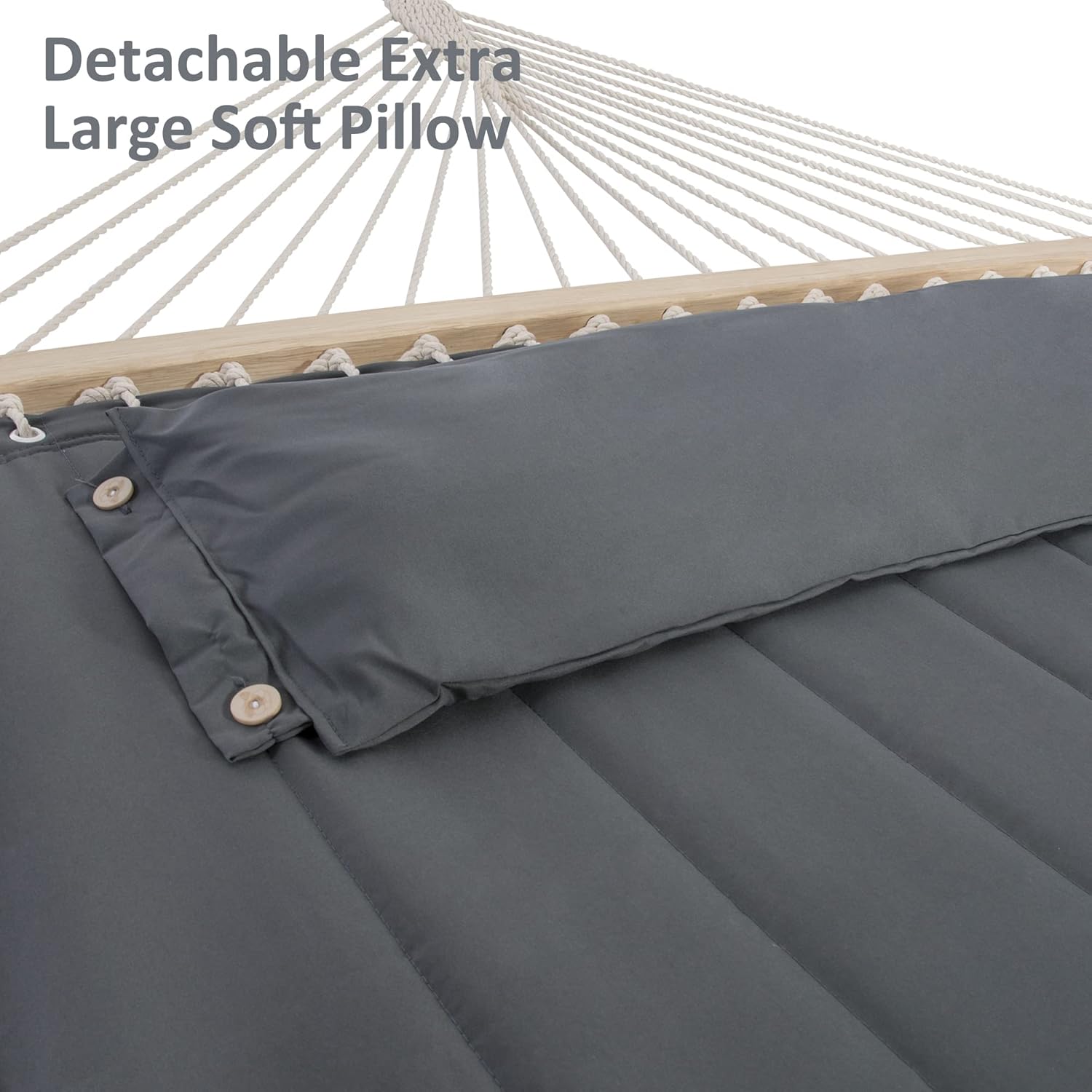 SUNCREAT 2 Person Hammock with Stand, Heavy Duty Portable Hammocks, 475 lbs Capacity, Dark Grey image 5