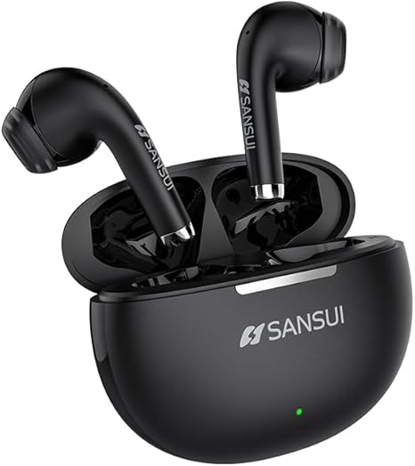 SANSUI W6 True Wireless Earbuds,Active Noise Cancellation,13mm Drivers with Big Bass,Bluetooth 5.4,30H Long Playtime,IPX7 Water-Resistant,Bluetooth Earbuds for Laptop Pad Phones Sports,Black image 3
