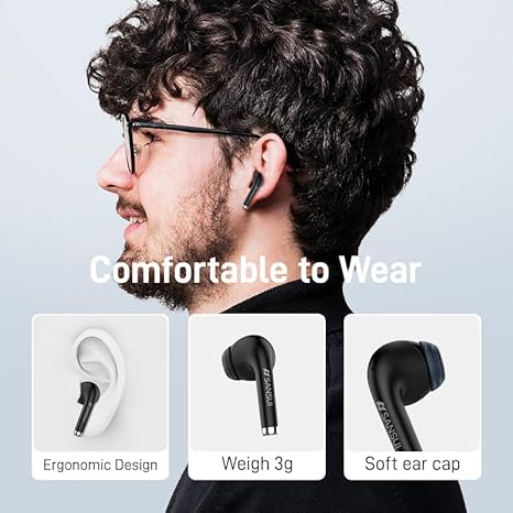 SANSUI W6 True Wireless Earbuds,Active Noise Cancellation,13mm Drivers with Big Bass,Bluetooth 5.4,30H Long Playtime,IPX7 Water-Resistant,Bluetooth Earbuds for Laptop Pad Phones Sports,Black image 5