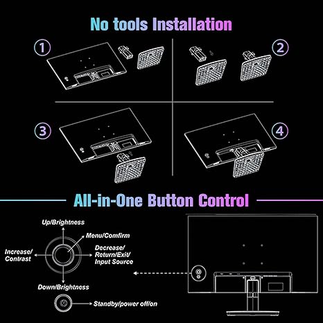 SANSUI Monitor 24 inch 100Hz Computer Monitor丨FHD 1080P PC Monitor丨HDMI丨FreeSync丨HDR丨Earphone Jack丨 Ergonomic Tilt for Home and Office image 4