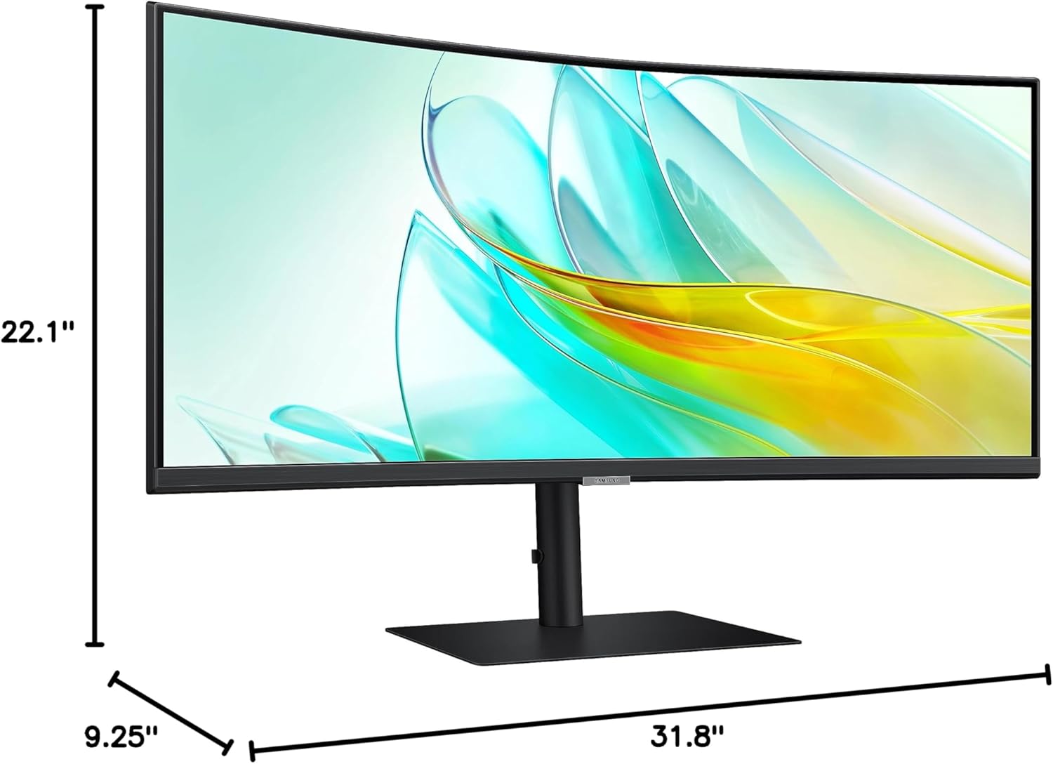 Samsung 34” ViewFinity S65UA Series Ultrawide QHD Curved Monitor, HDR10, 100Hz, 350 nit, USB- C, Adjustable Stand, Intelligent Eye Care, LS34C650UANXGO, Black image 10