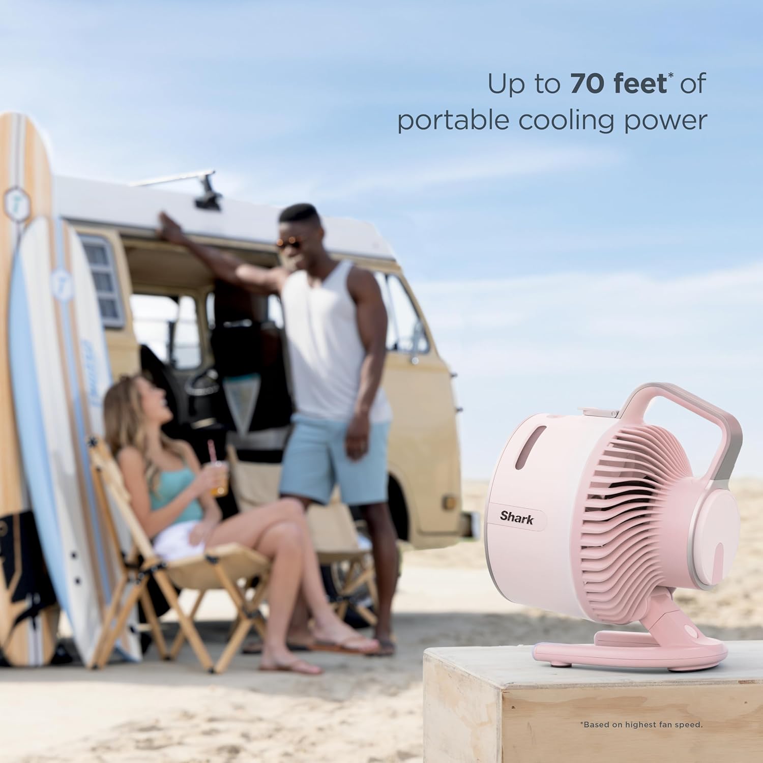Shark FlexBreeze HydroGo Fan—Ultra-powerful portable fan with indoor + outdoor mist. Corded & cordless, long lasting battery, 5 speeds, evaporative misting, Grey, FA052 image 3