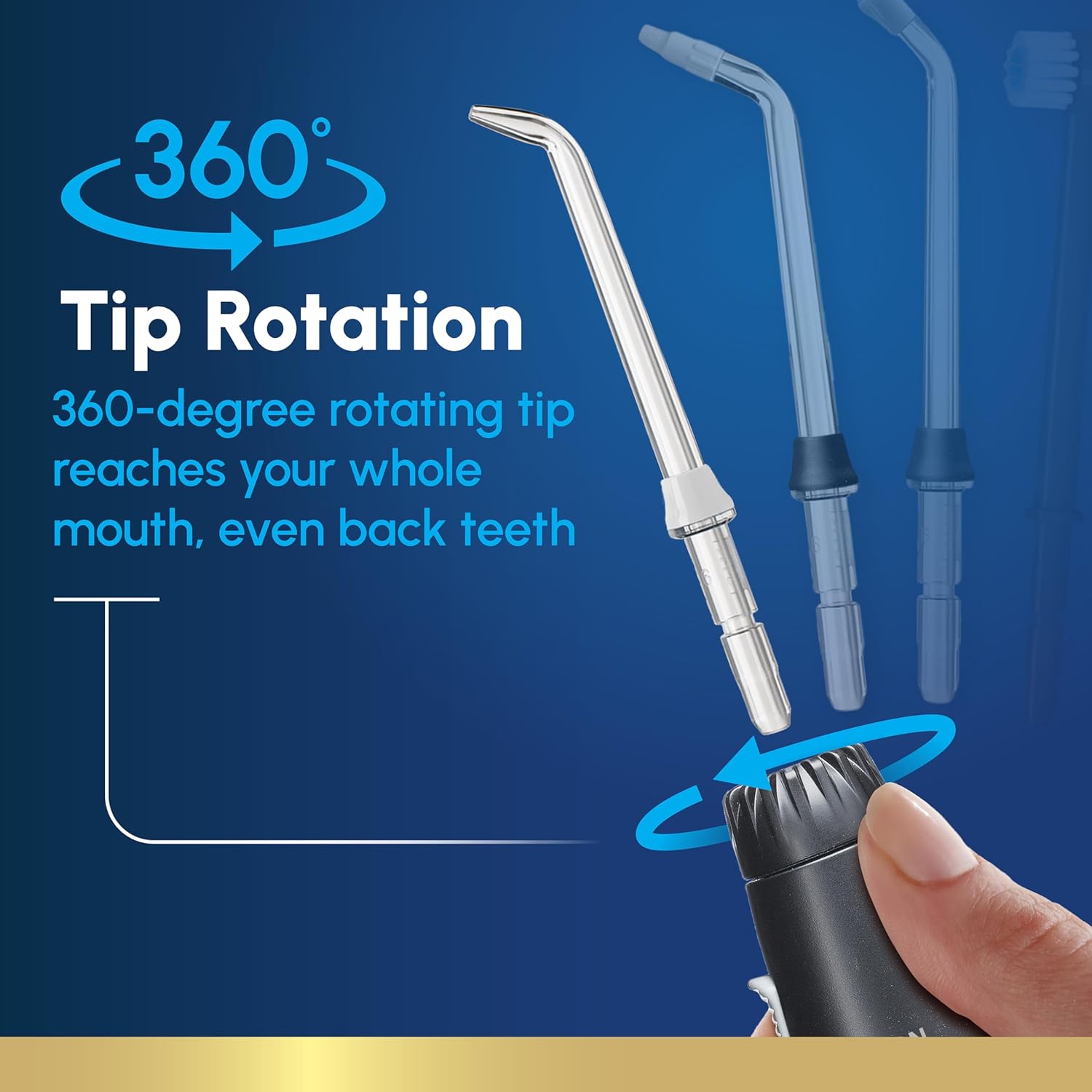 Waterpik Aquarius Water Flosser For Teeth Cleaning, Gums, Braces, Dental Care, Electric Power With 10 Settings, 7 Tips For Multiple Users And Needs, ADA Accepted, Black WP-662, Packaging May Vary image 6